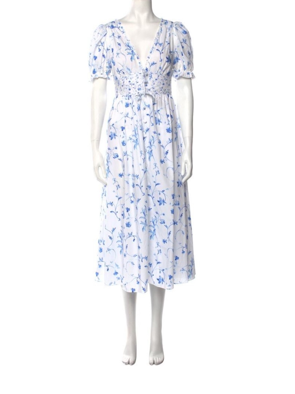 NWT Hill House Home Sabrina Dress Blue Botanical Size XS